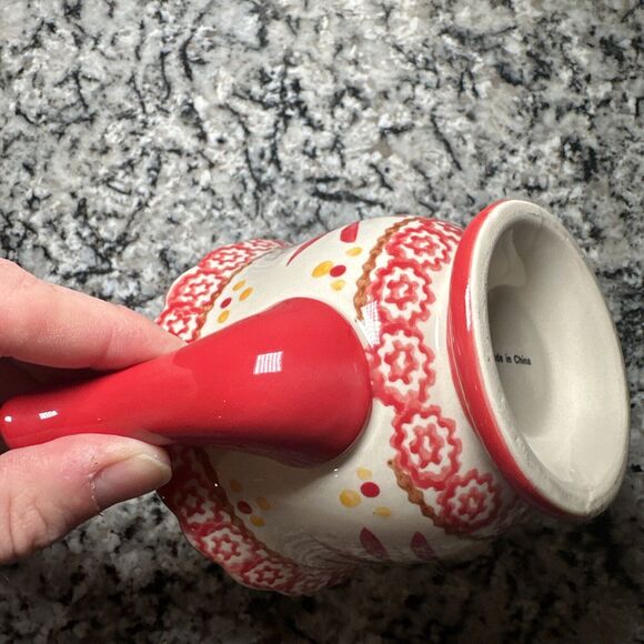 Temptations OLD WORLD Cranberry Red TEA POT 1 Cup of Kindness Stoneware - Picture 10 of 11